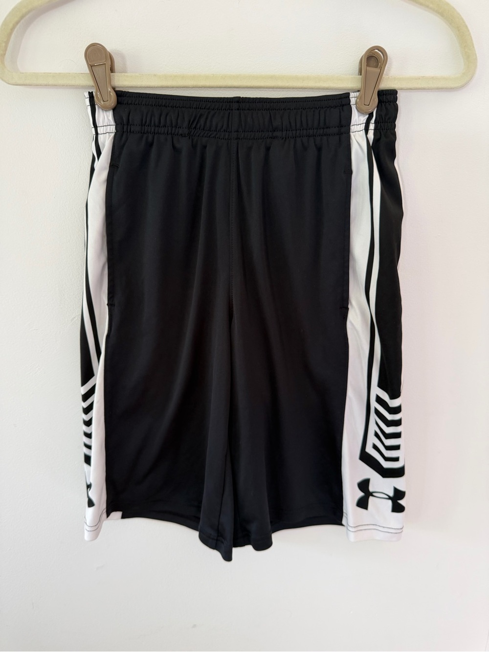 Under Armour Black and White Boys' Athletic Shorts